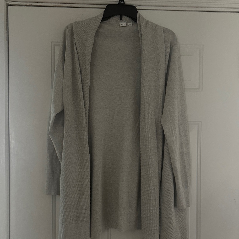 GAP Light Gray Open Front Knit Cardigan